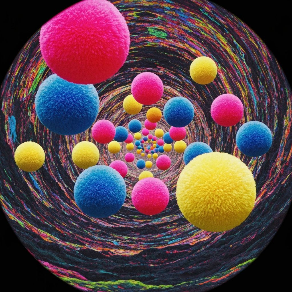 Surreal Pom Poms in Dreamlike Vintage Style