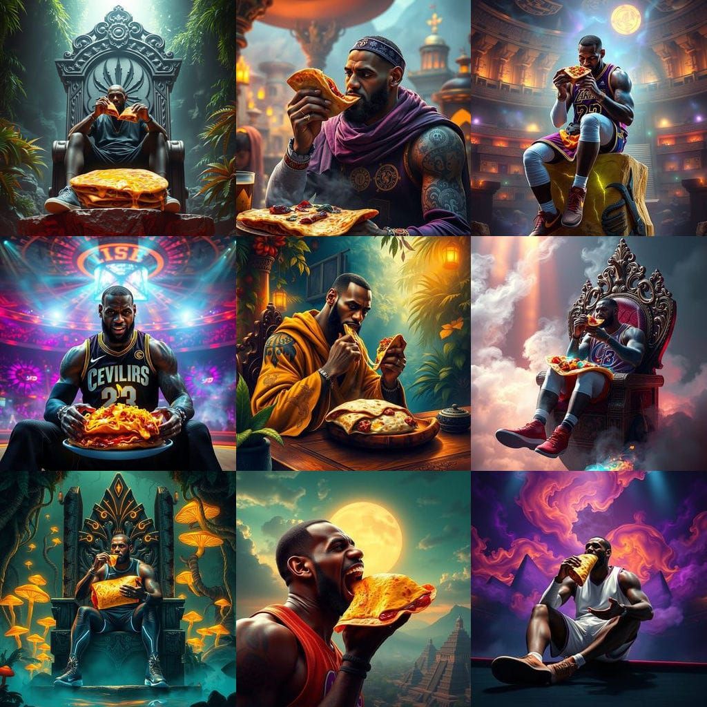 Lebron James in a Fantastical Quesadilla Landscape