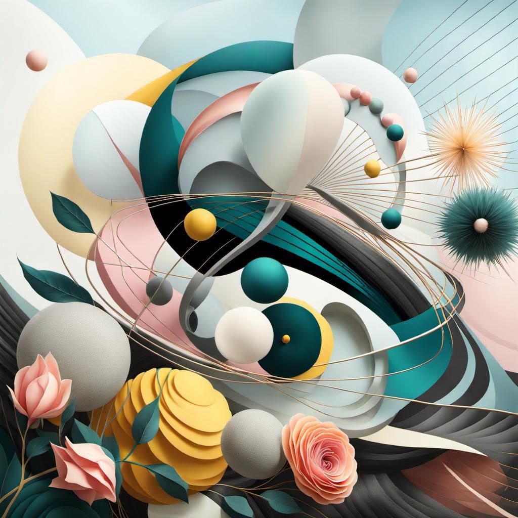 Abstract Rose Cream Blend in Detailed Matte Painting