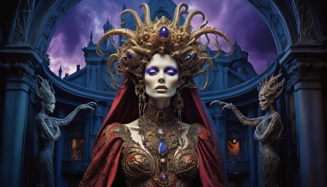 Ethereal Art Nouveau Goddess in Cryptid Taxidermy Museum