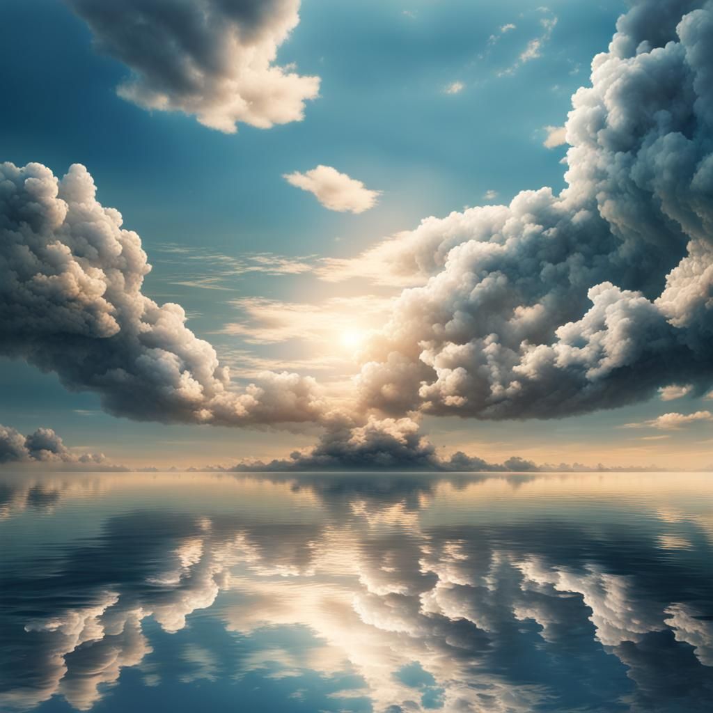Infinite Sky Mirrored on Water: Digital Matte Painting