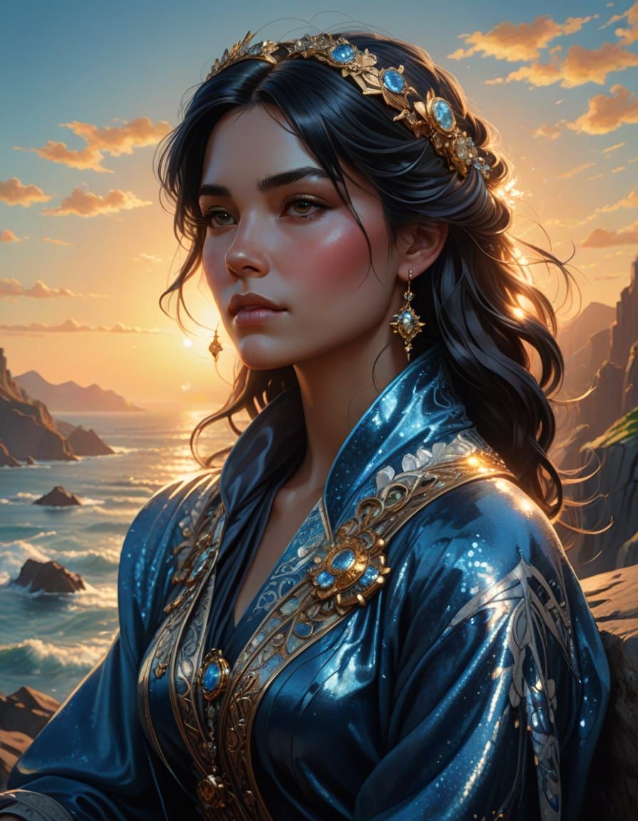 Luxurious Lady in Triadic Splendor