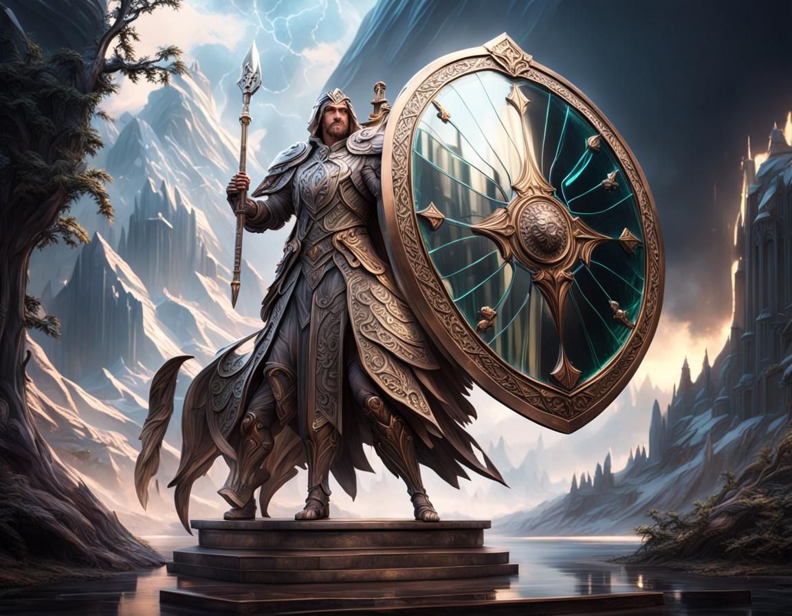 Ornate Glass Shield on Display