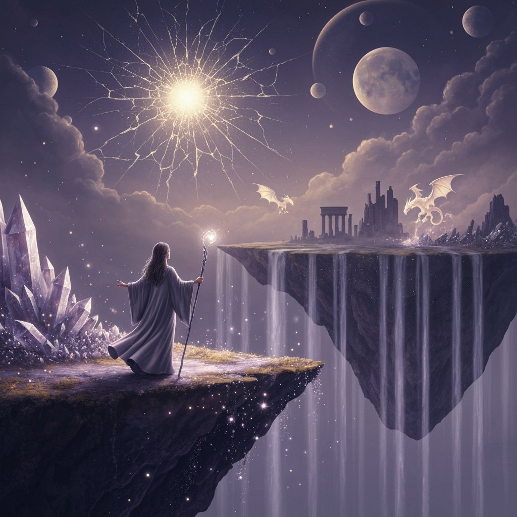 Sorceress Overlooking Shattered Celestial Sky