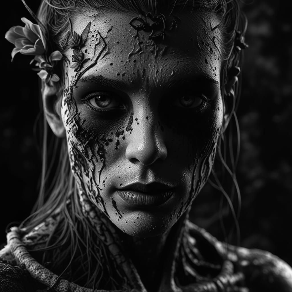 Stunning Hyperrealistic Figure in a Forest Environment