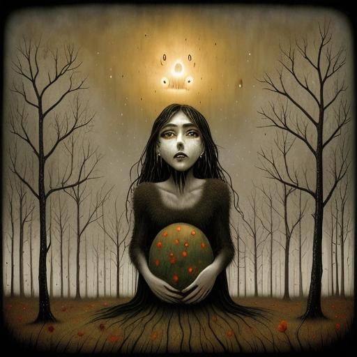 Surreal Expression of Sorrow and Despair