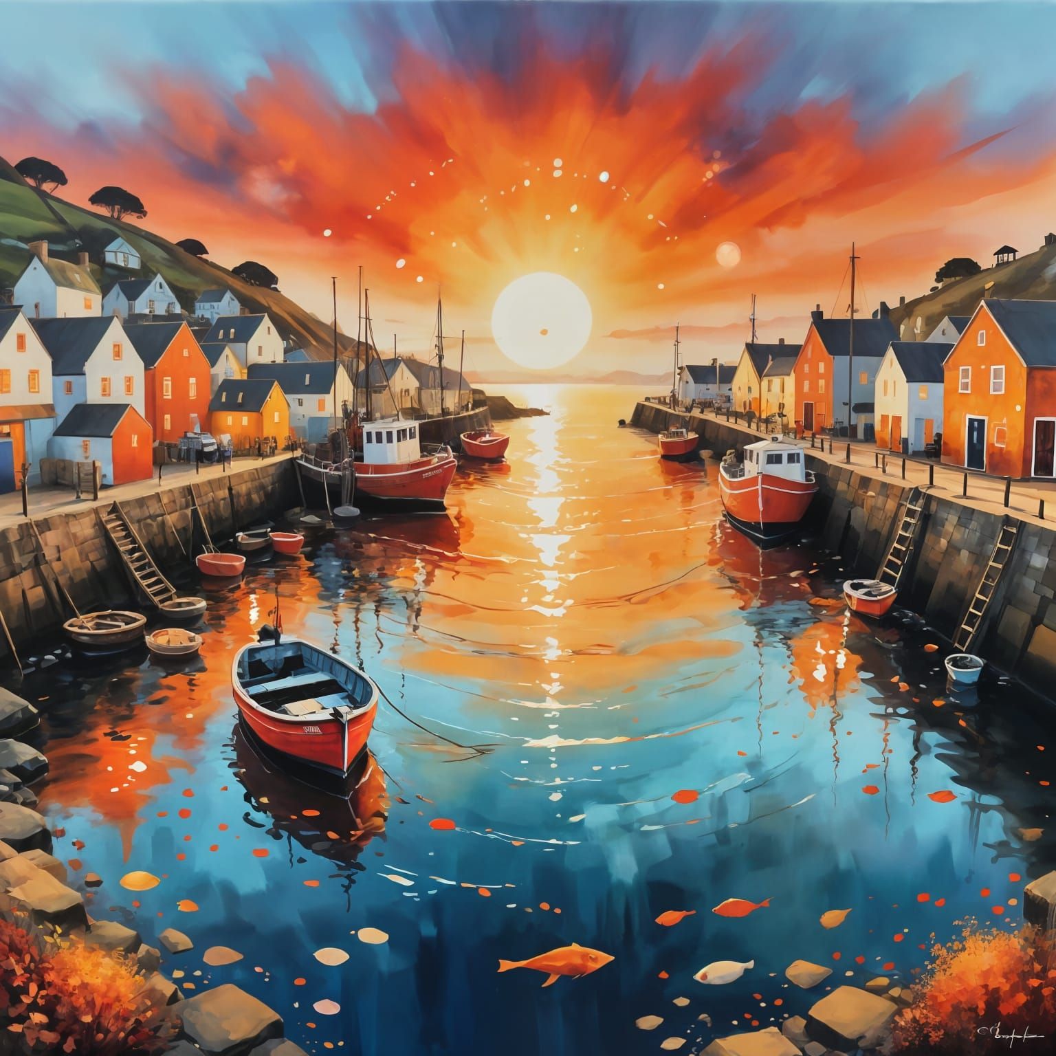 Romantic Cornwall Seascape in Ethereal Dreamscapes Style