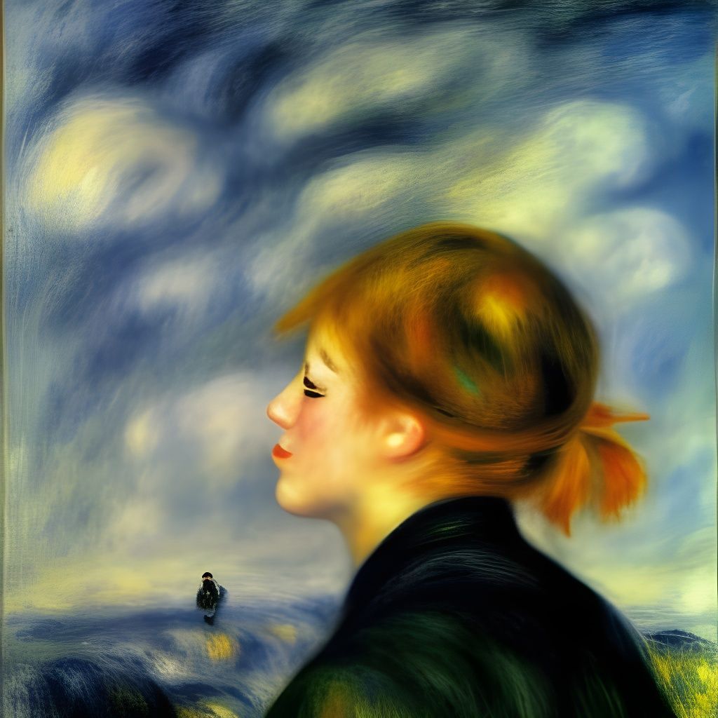 Wanderer Above the Sea in Impressionist Style