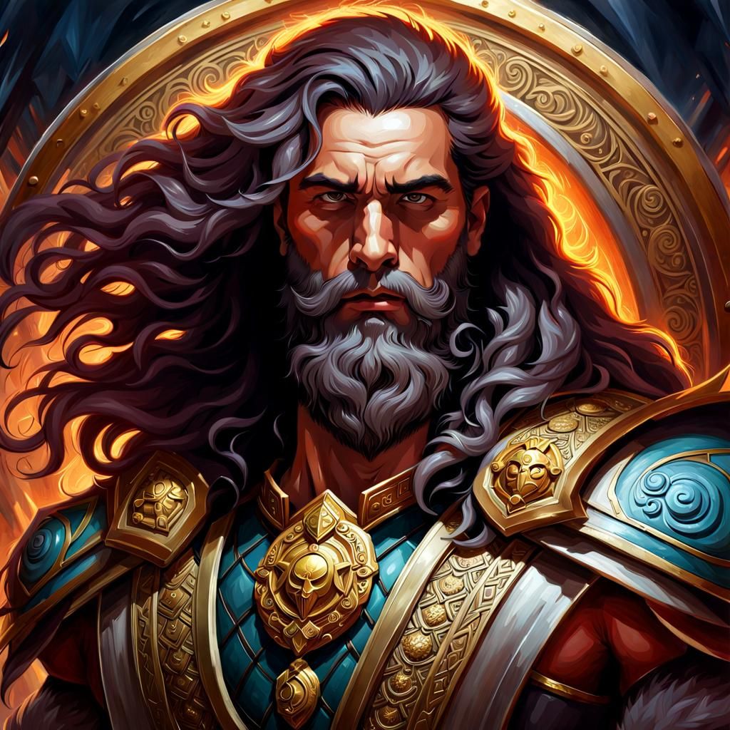 Ornately Detailed Fantasy Portrait with Lion Mane