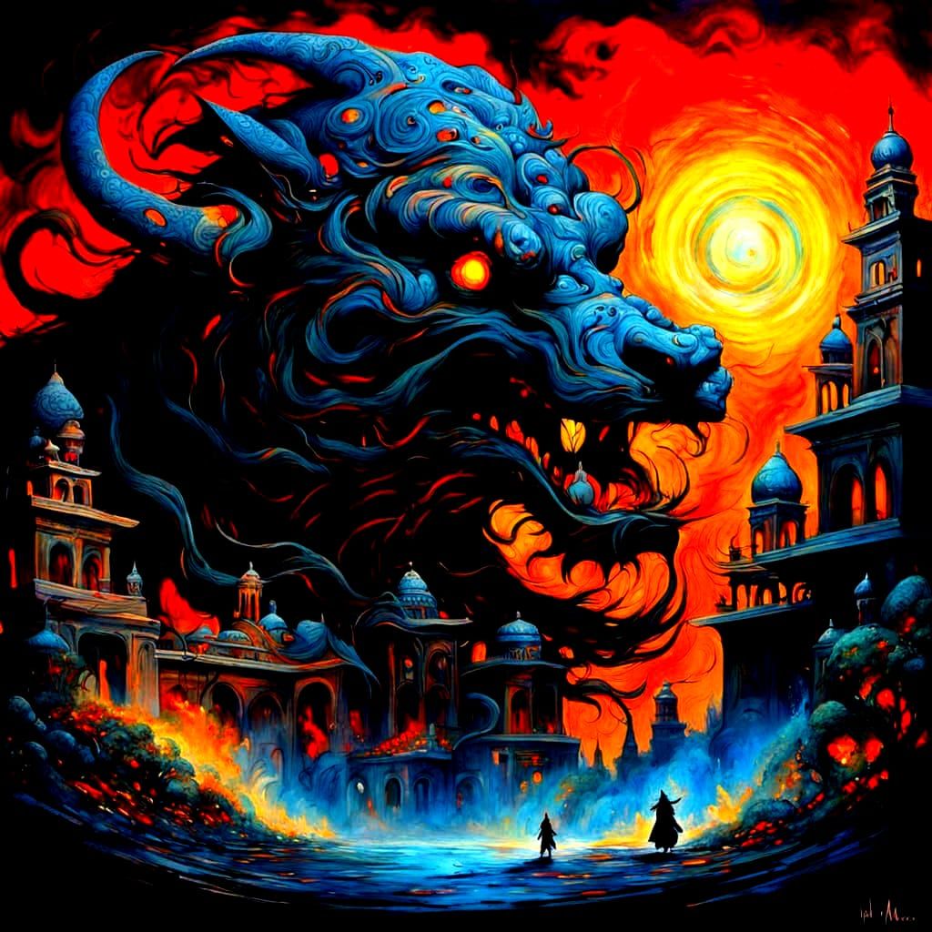 Ominous Ishtar World Action Painting