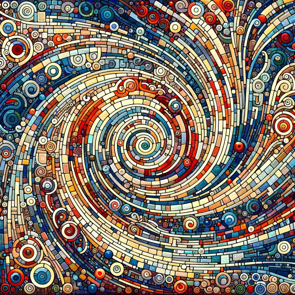 Abstract Mosaic Composition in One-Piece Style