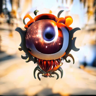 Menacing Beholder in Dark Cavern