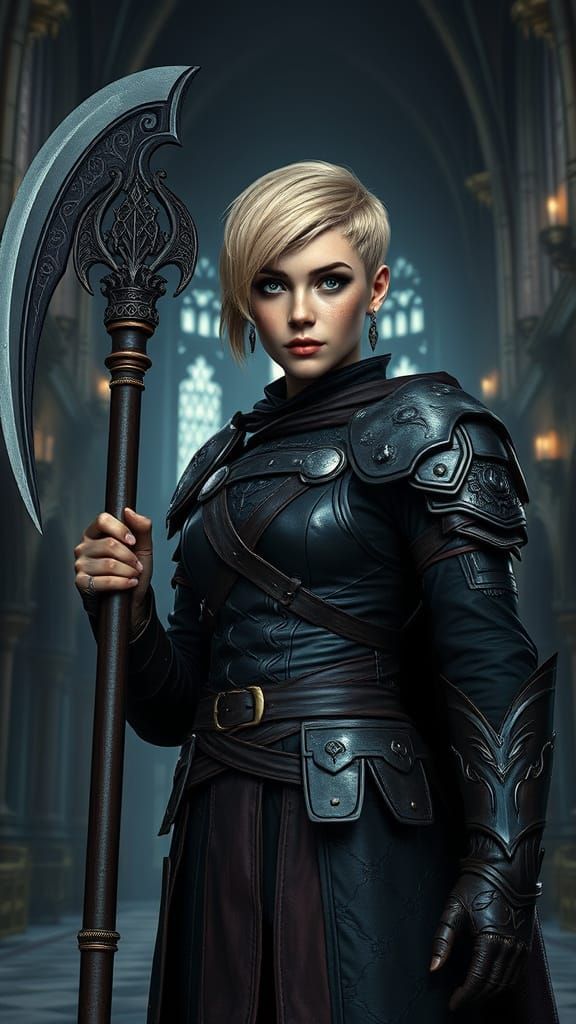 Elegant Warrior in Mystical Castle