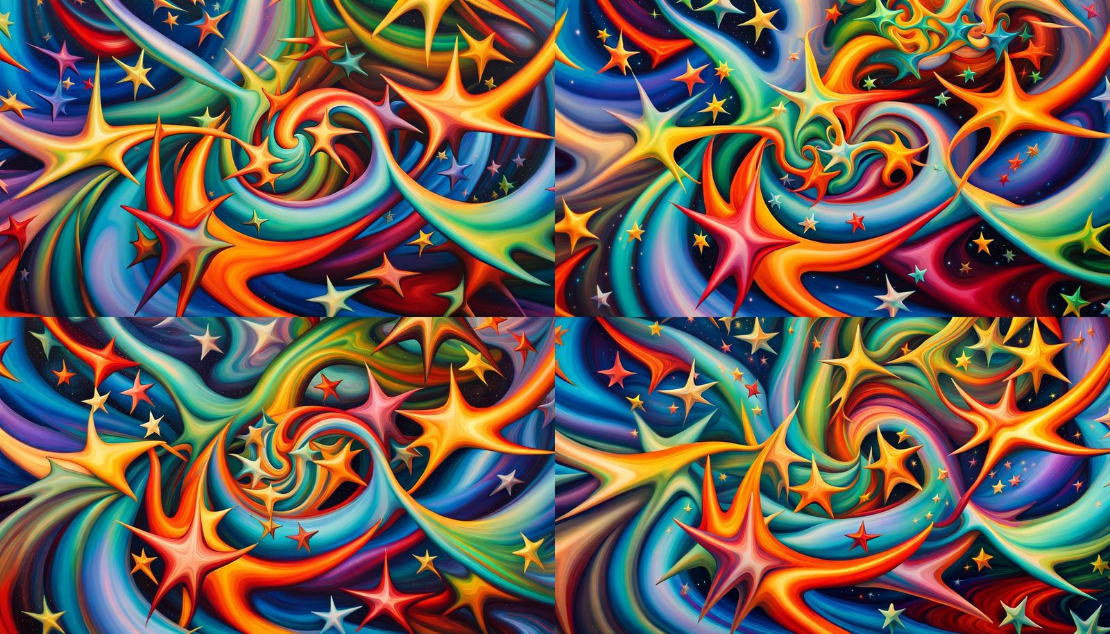 Iridescent Magnetic Plasma Filament Vortex in Oil Painting S...