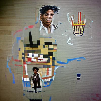 Basquiat-Inspired Pixel Art Self-Portrait