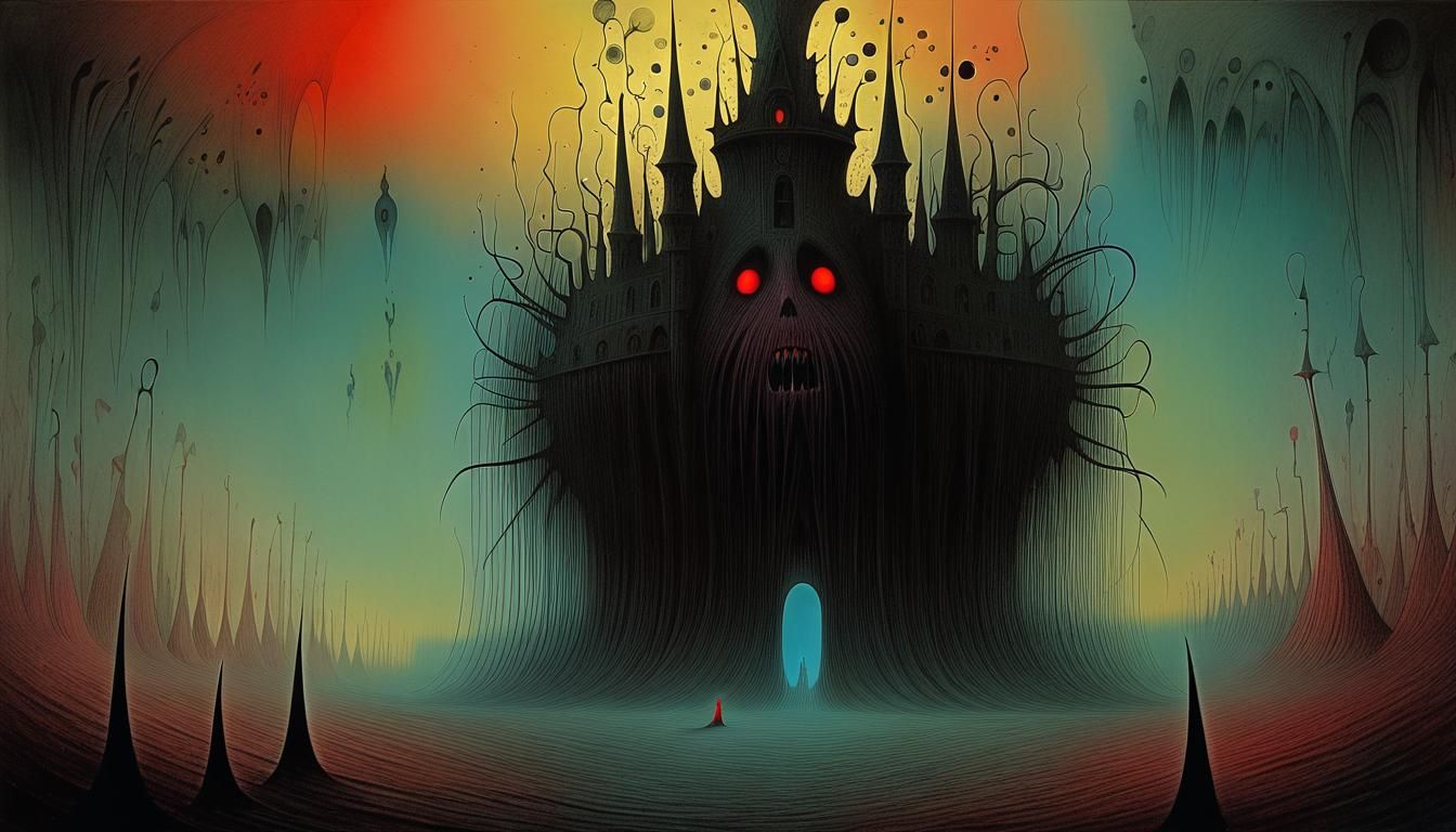 Surreal Horror Landscape in Gothic Colors