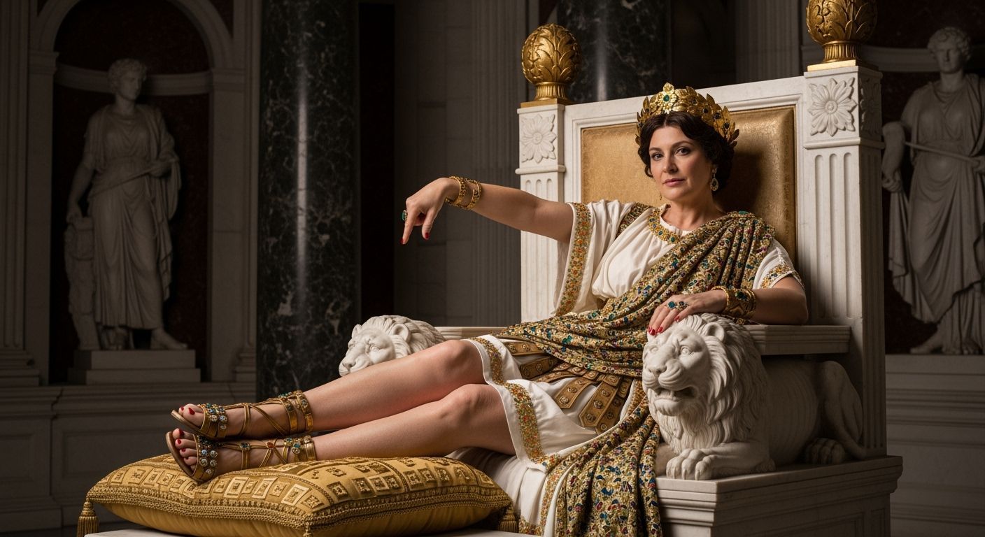 Roman Empress on a Luxurious Throne