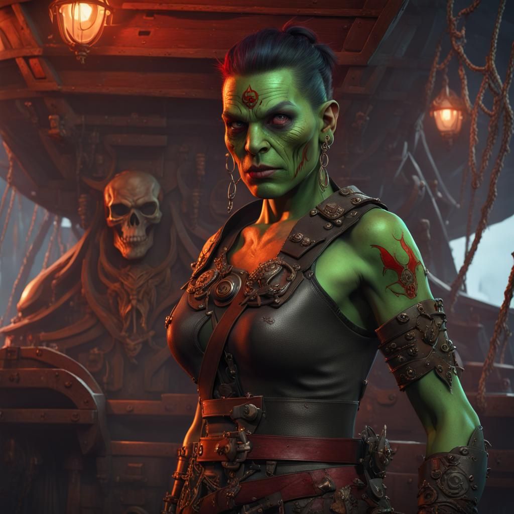 a pirate orc captain