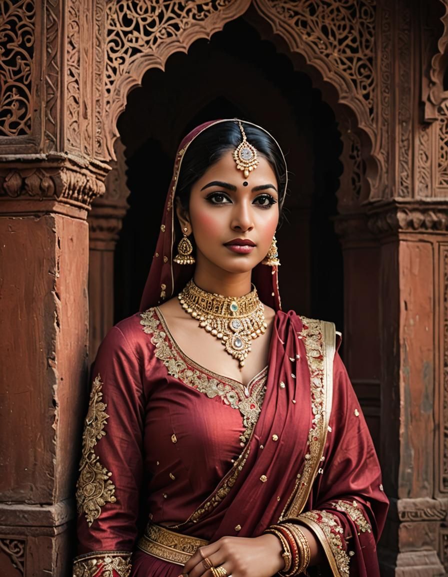 Indian Woman in Traditional Muslim Attire