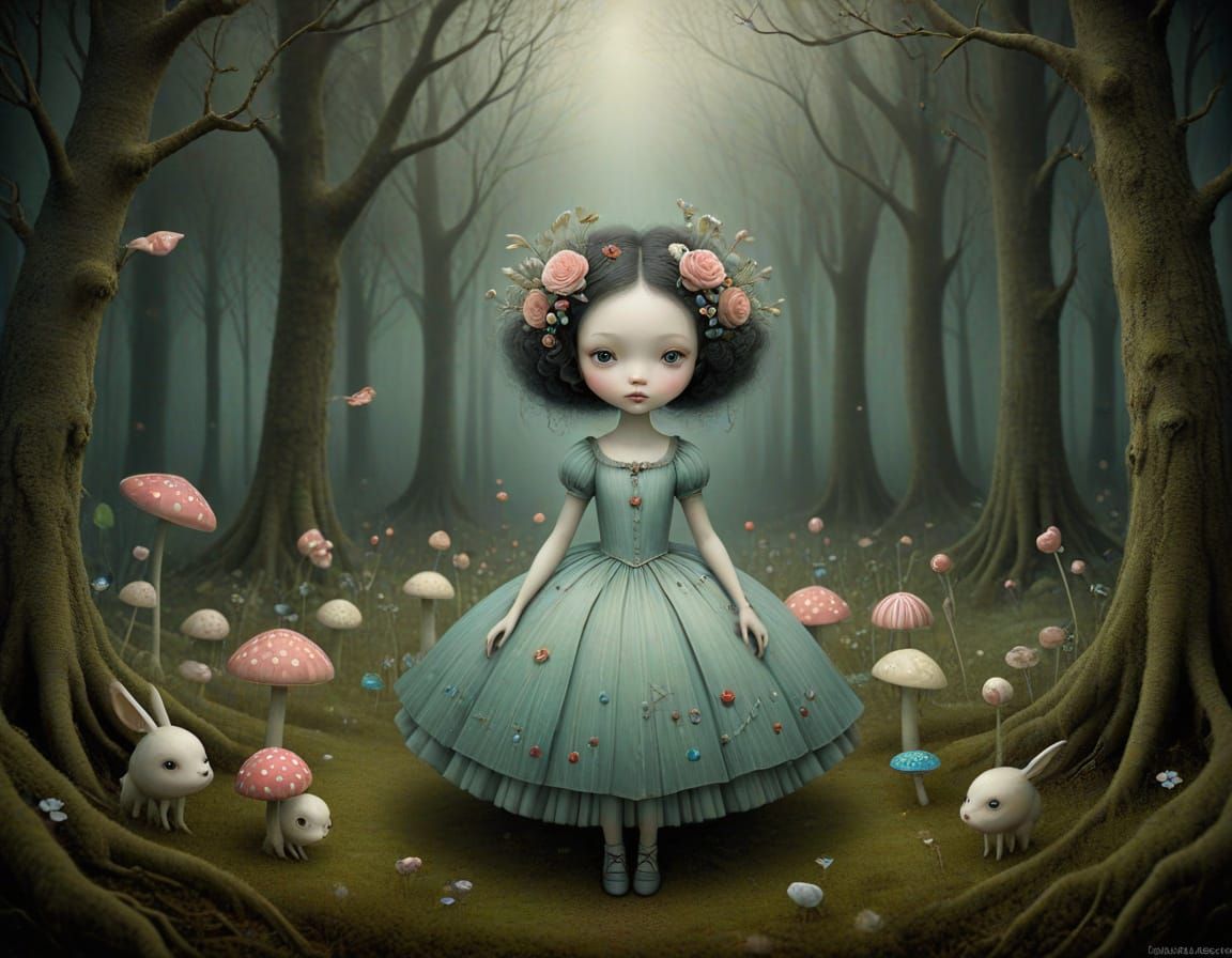 Surreal Dreamlike Forest Digital Illustration