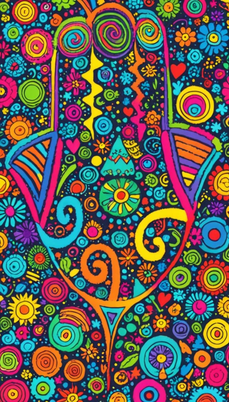 Colorful Abstract Doodle Composition