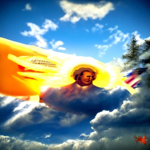 Heavenly Sunshine Beams Through Divine Clouds