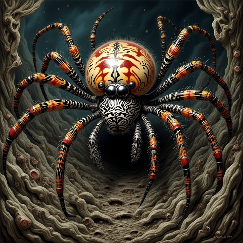 Eyeball Spider in Zebracore Style