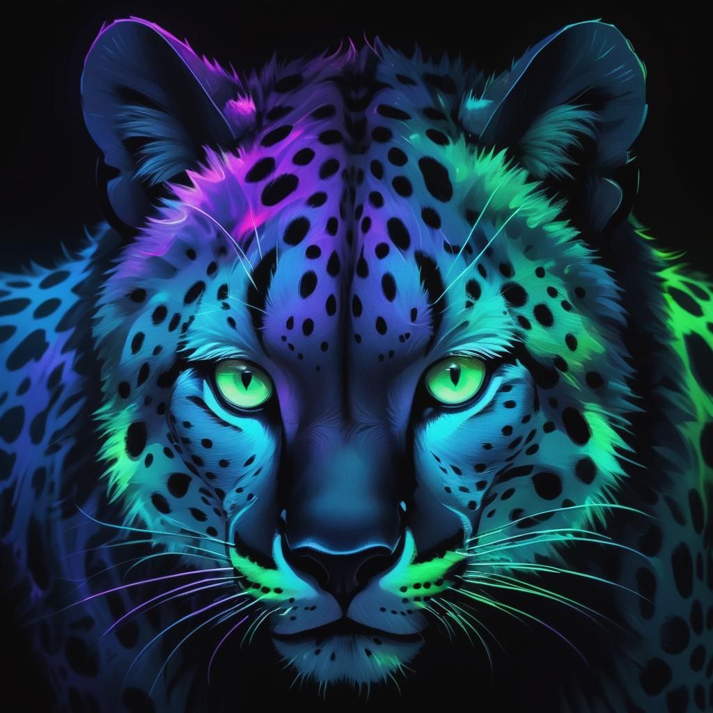 Neon Cheetah Night Light Concept Art