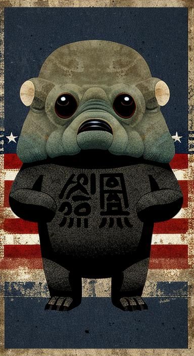 Tardigrade American Flag Hieroglyph Image