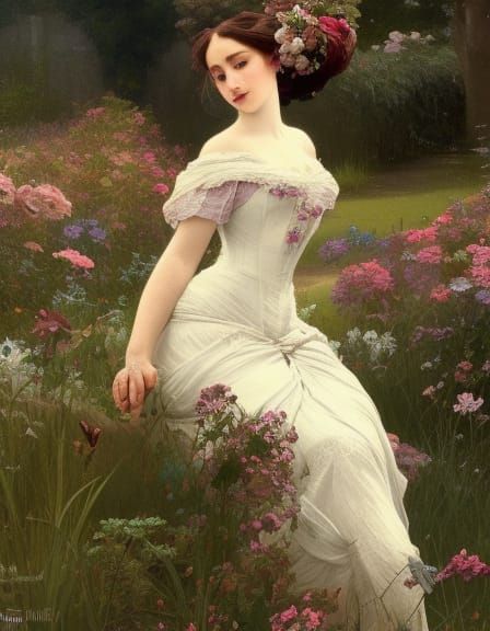 Victorian Woman Portrait with Dynamic Lighting