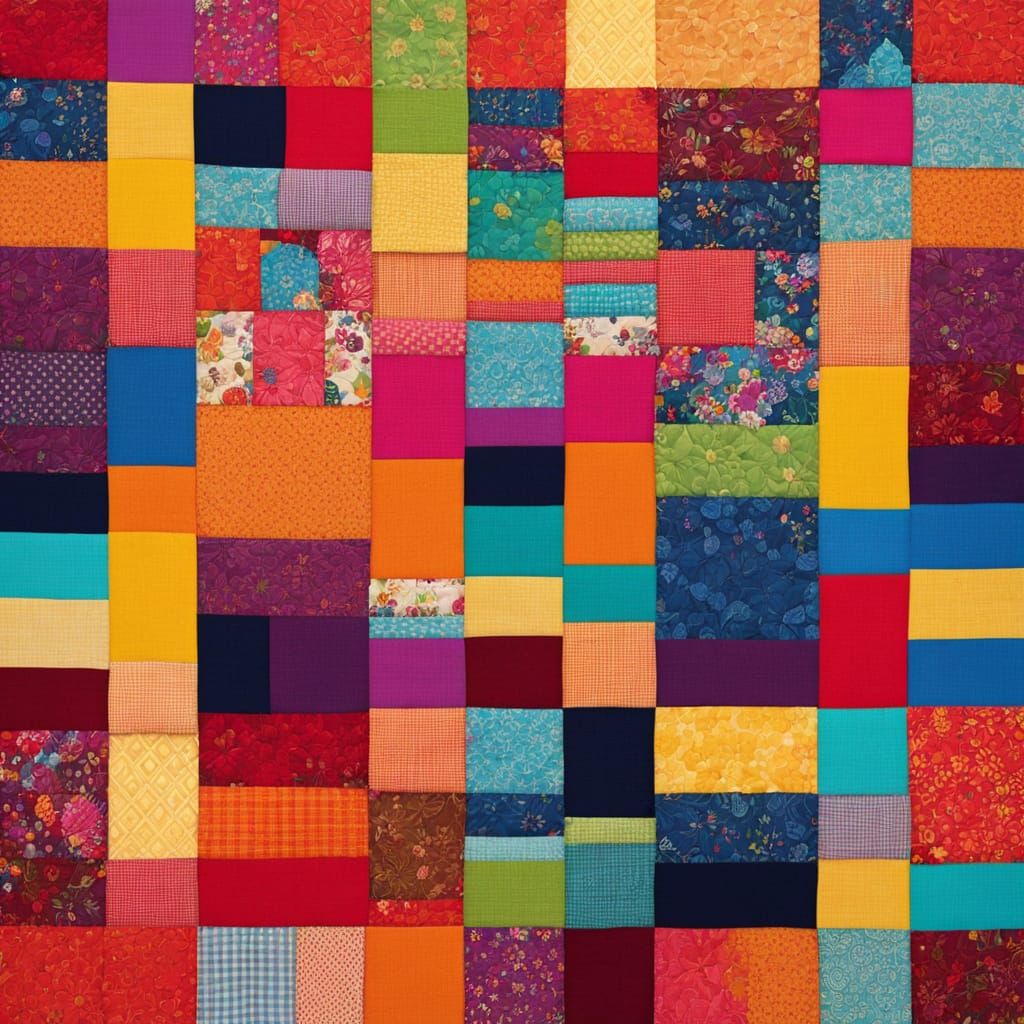 Vibrant Quilt in Intricate Patterns