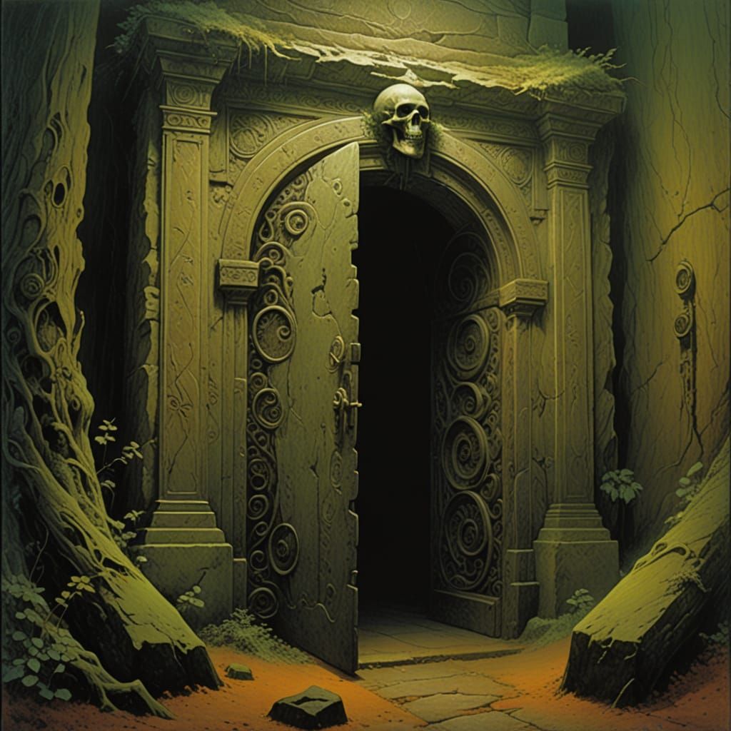 Ghostly Tomb Doorway in Gothic Fantasy Style