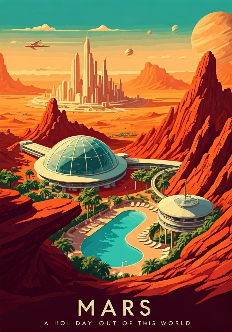 Martian Resort: A Retro-Futuristic Holiday Destination