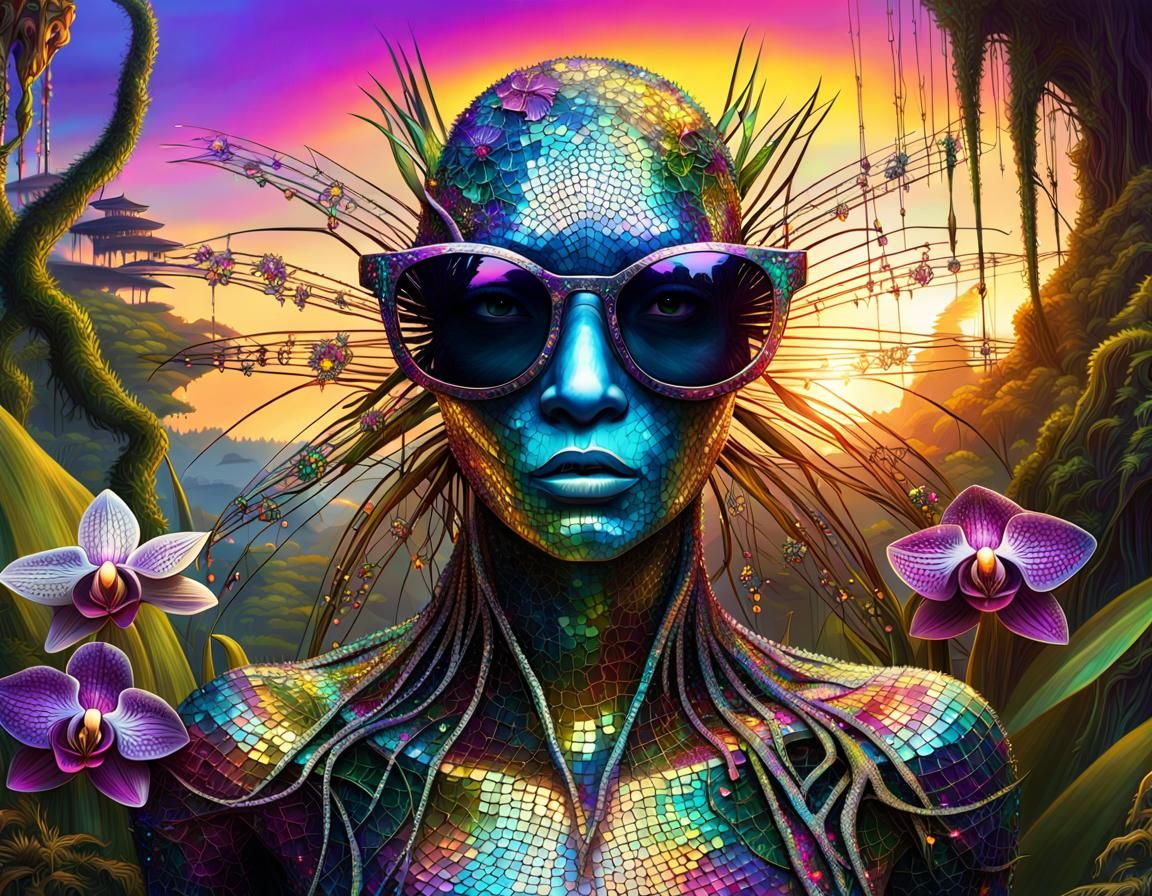 Candy Land Monster Orchid in Digital Illustration