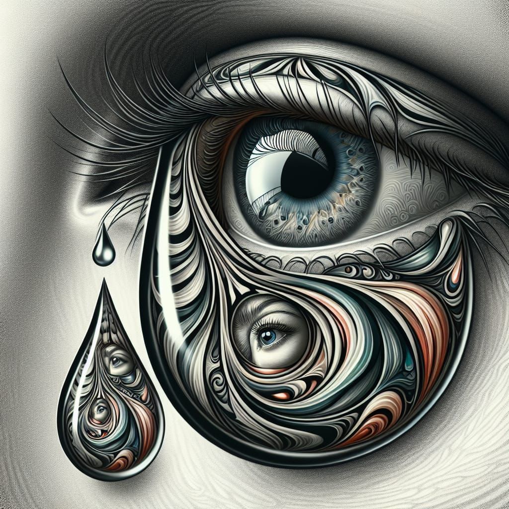 Ornate Eye Reflecting Perpetual Sorrow