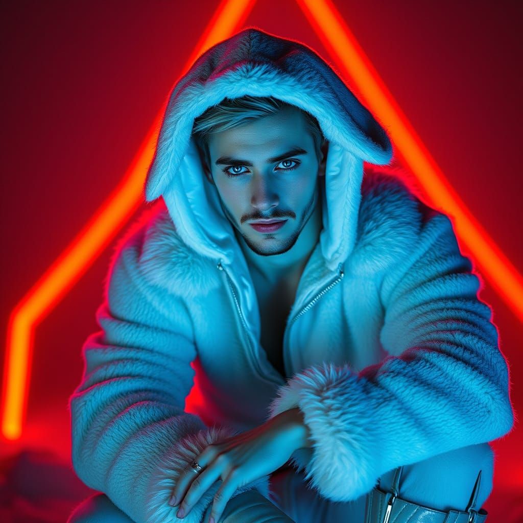 Mysterious Playboy Exudes Sensual Ice in Icy-White Bunny Sui...