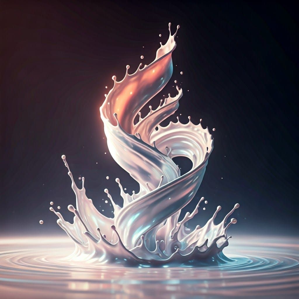 Ethereal Milk Sculpture in Iridescent Hues