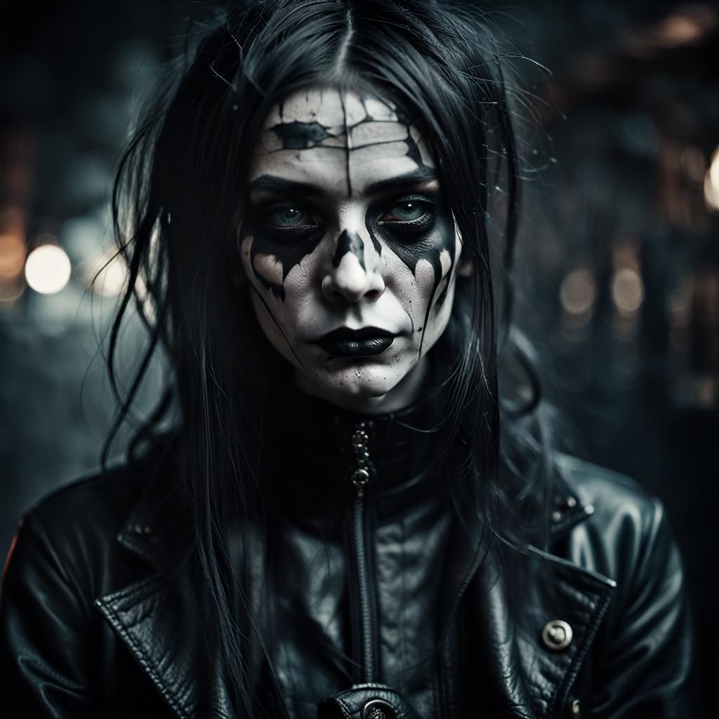 Gothic Model Portrait in Haunted Coffee Shop