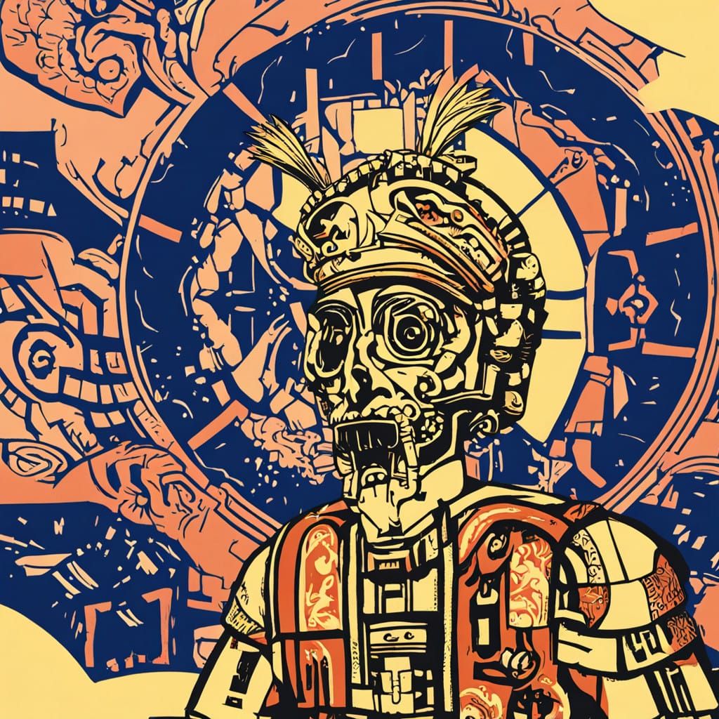 Muted Village Scene in a Faded Era