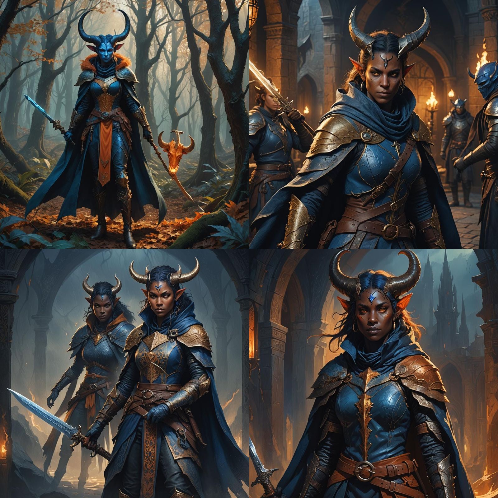 Tiefling Warrior in Detailed Fantasy Art