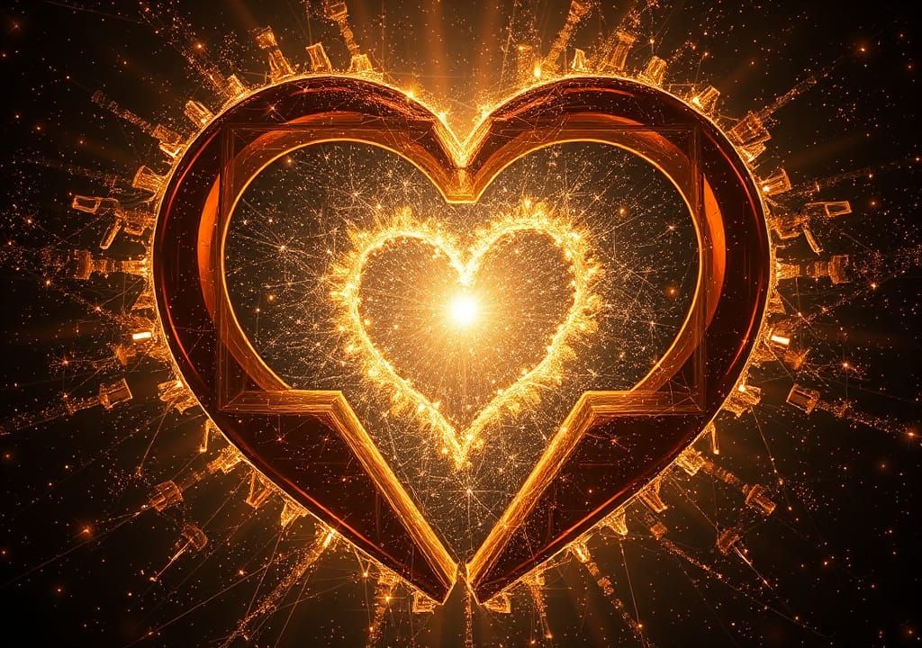 Luminescent Stardust: Spinning in a Heart-Shaped Spacebox