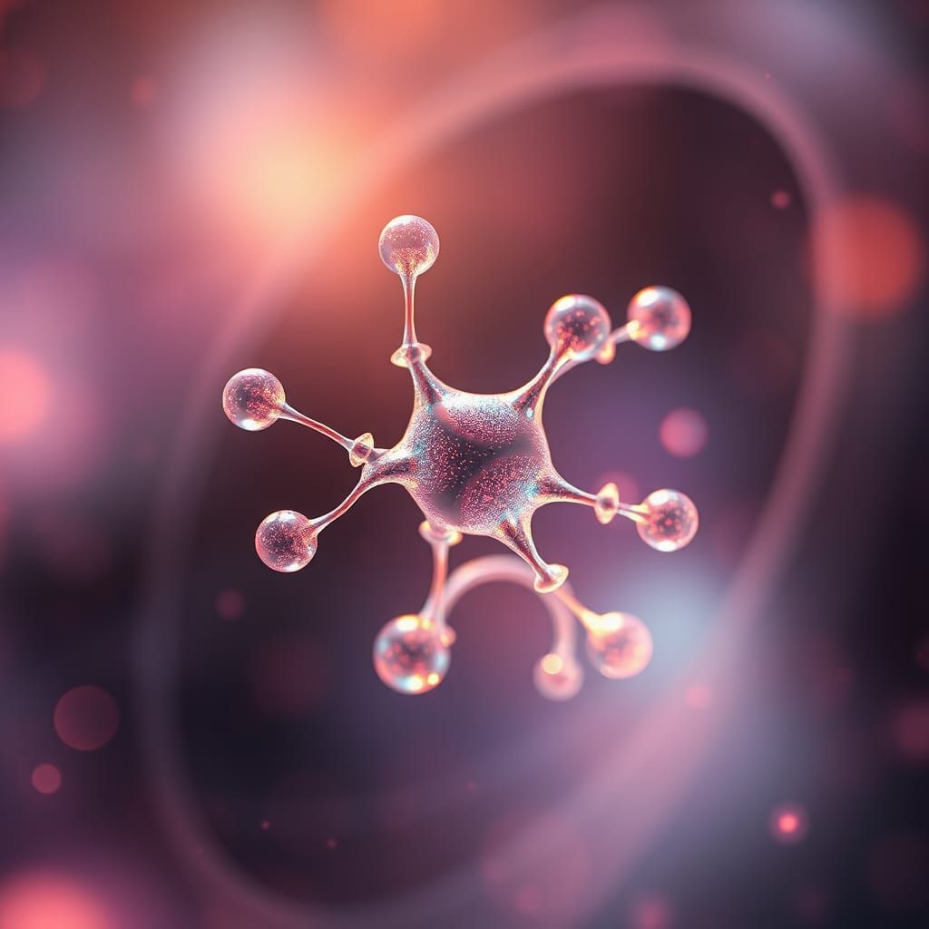 Glowing Serotonin Molecule in Futuristic Art Style