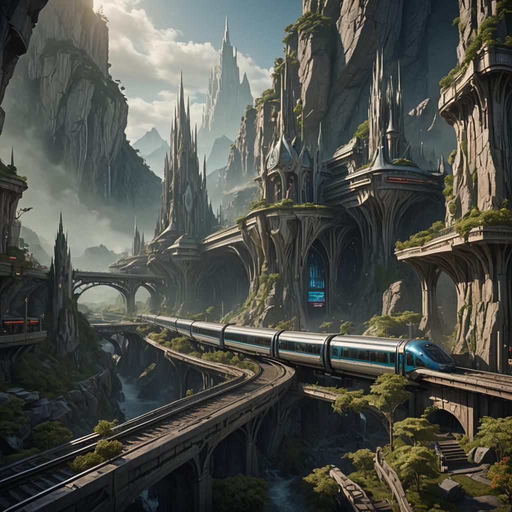 Elven Kingdom Mass Rapid Transit Station Concept Art