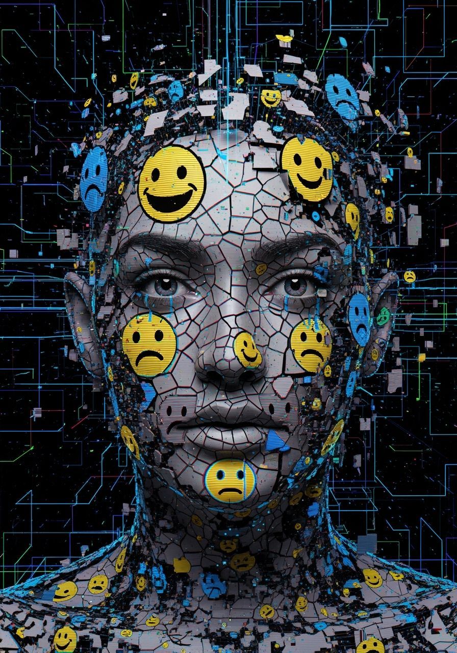 Glitch art portrait.