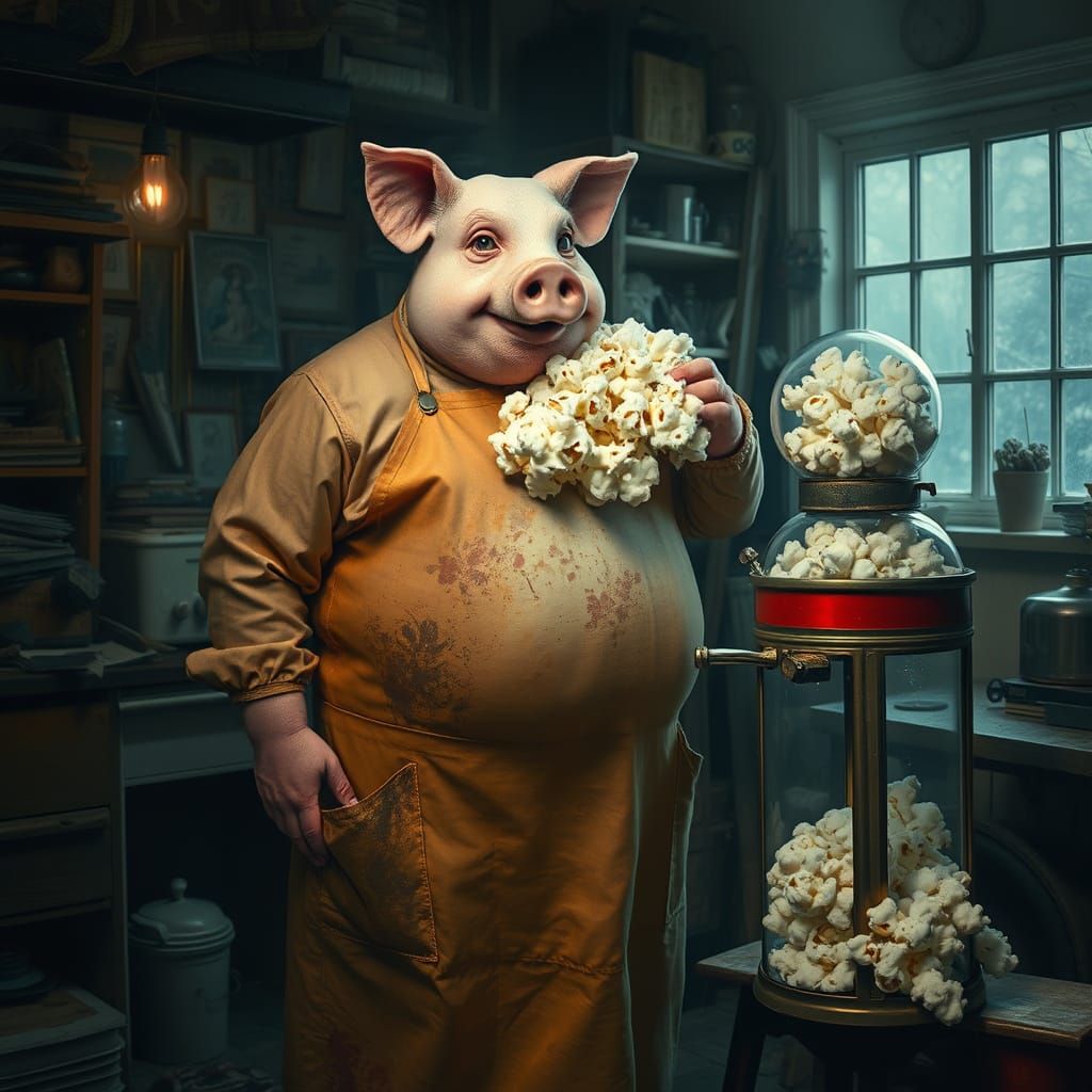 Popcorn Woman Creation: Dark Surrealism