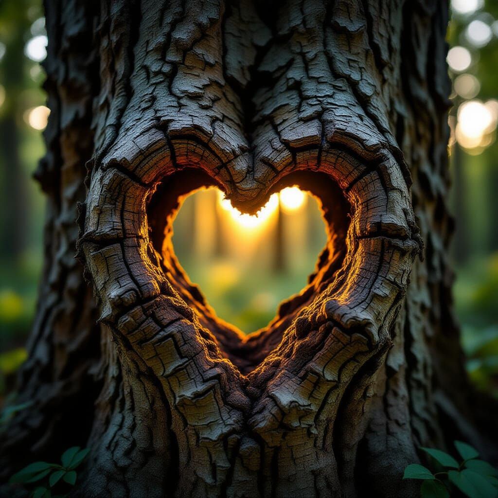 Heart-Shaped Hollow in Tree Trunk