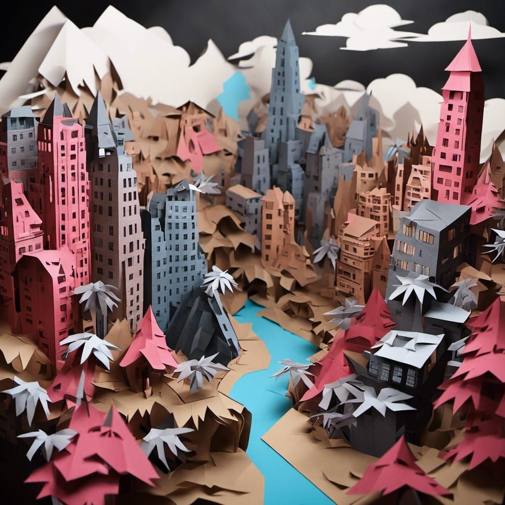 Paper King Kong Attacks 3D Paper City