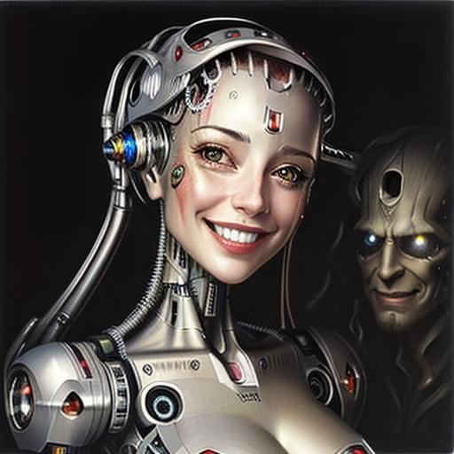 Baroque Cyborg Frankenstein Portrait with Sfumato