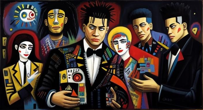 Abstract Street Scene in Impasto Style