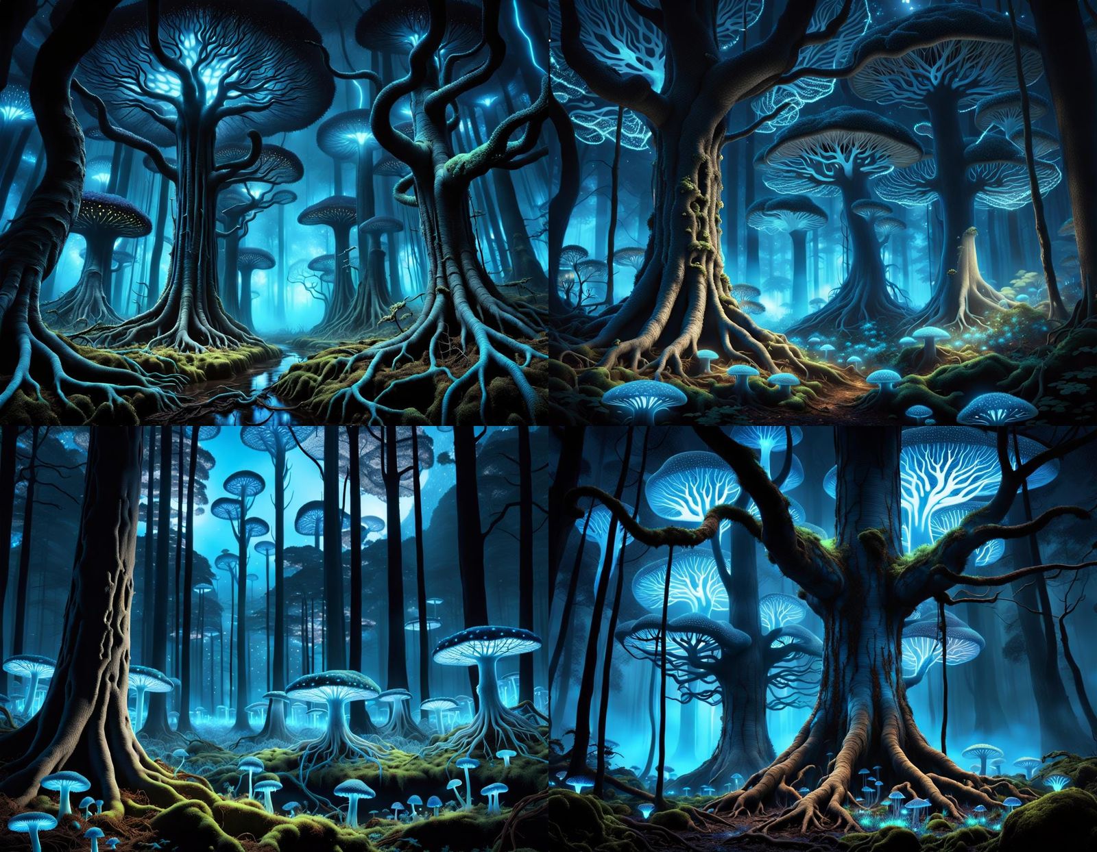 Bioluminescent Forest: A Fantasy Landscape